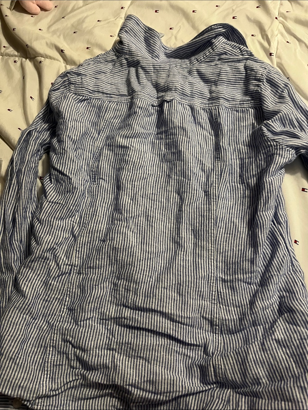 Banana Republic Blue & White striped linen button down blouse - Picture 8 of 8